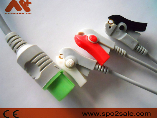 Cavo connessione diretta 3 della clip compatibile ECG del cavo di Fukuda Denshi per Dynascope DS-5100, DS-5100E, DS-5300W, DS-5400, DS-7001