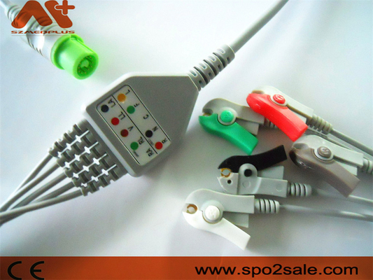 Cavo connessione diretta 5 della clip compatibile ECG del cavo di Fukuda Denshi per Dynascope DS-5100, DS-5100E, DS-5300W, DS-5400, DS-7001