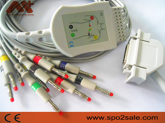 Cavo connessione diretta compatibile di elettrocardiogramma di Hellige per Cardiosys, EK36, EK403, EK41, EK413, EK43, EK512, EK53