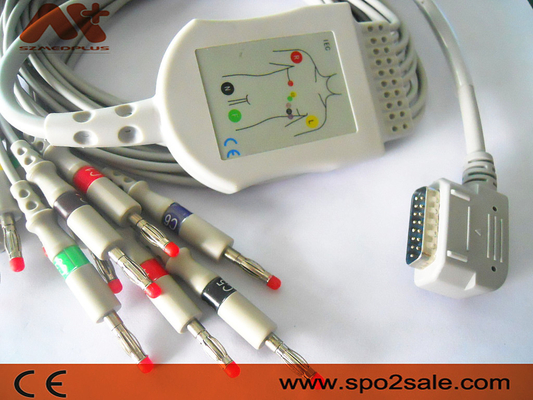 Cavo connessione diretta compatibile di elettrocardiogramma di Kenz - K131 per Kanz 108, 109, 110, 1210, 1211, 601, Cardico 302