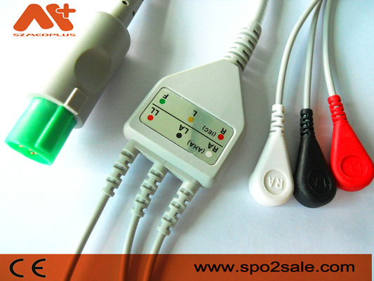 Cavo connessione diretta 3 della rottura compatibile ECG del cavo di Hellige - 303-442-99