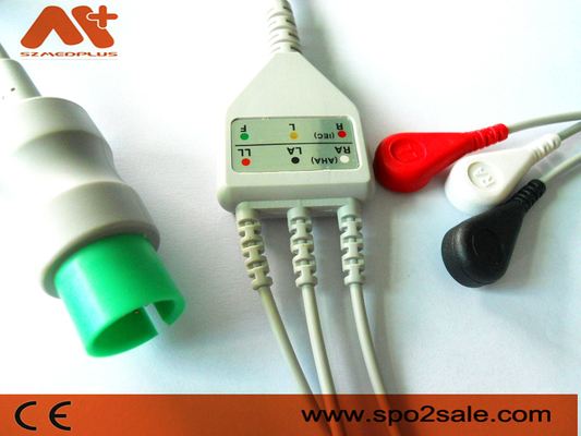 Cavo connessione diretta 3 della rottura compatibile ECG del cavo di Spacelabs - 72713