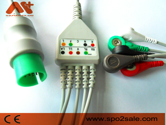Cavo connessione diretta 5 della rottura compatibile ECG del cavo di Spacelabs - CB-72596R