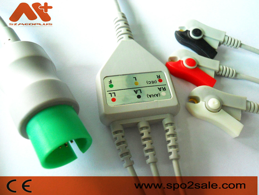Clip ECG 17 Pin Cable del cavo di Ultraview 3 del cavo di TPU Spacelabs Ecg