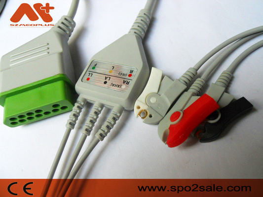 12 cavo Ecg Nihon Kohden della clip del cavo di Pin Patient Monitor Cables 3